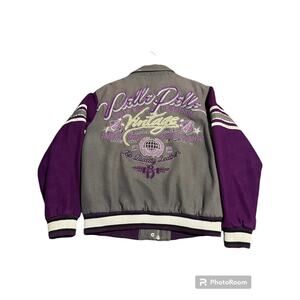 S Pelle Pelle Limited Edition Custom Bomber Jacket Gray y2k